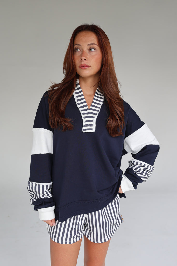 RUGBY POLO IN "NAVY" {LUXURY LINE}