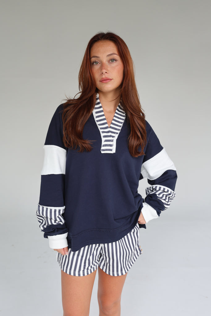 RUGBY POLO IN "NAVY" {LUXURY LINE}